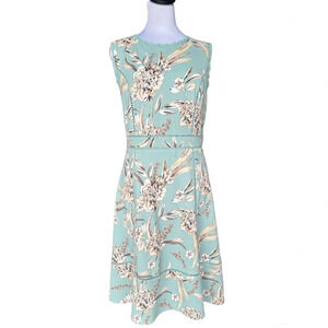 Karl Lagerfeld Paris Sage & Cream Sleeveless Floral Print dress Size 10